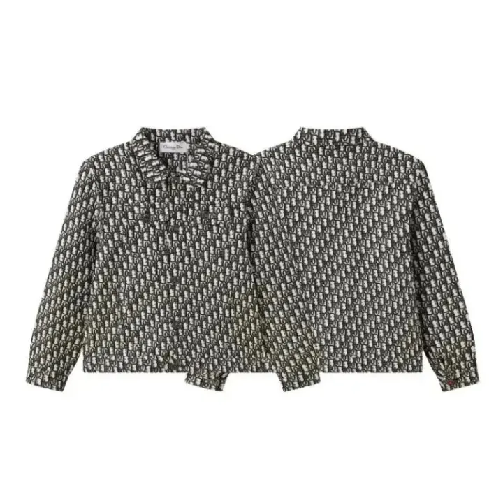 Dior Black Monogram Print Button-Up Jacket