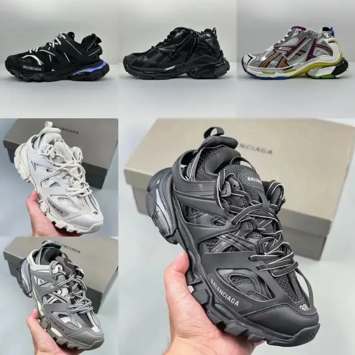 Balenciaga Chunky Retro Athletic Sneakers in Black and Grey