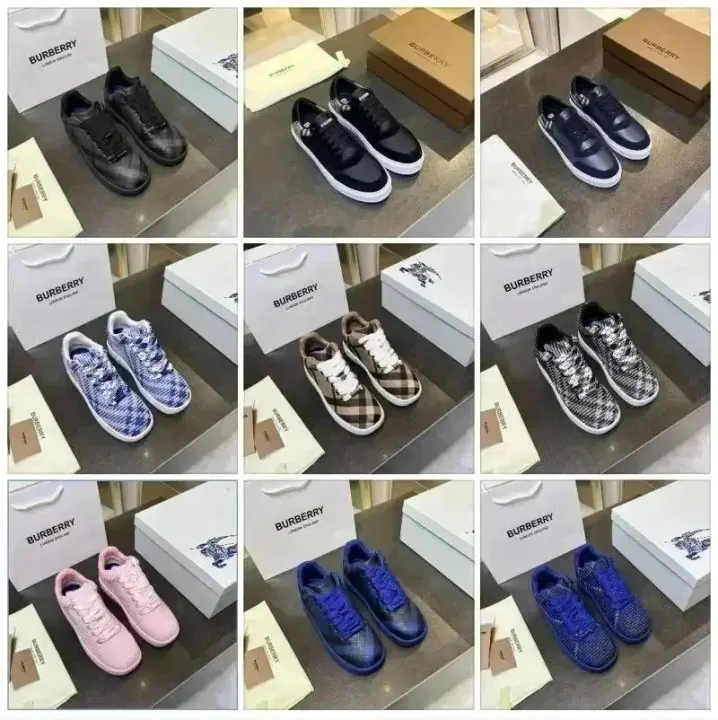 Burberry Sneakers in Black, Navy, Plaid and Pink