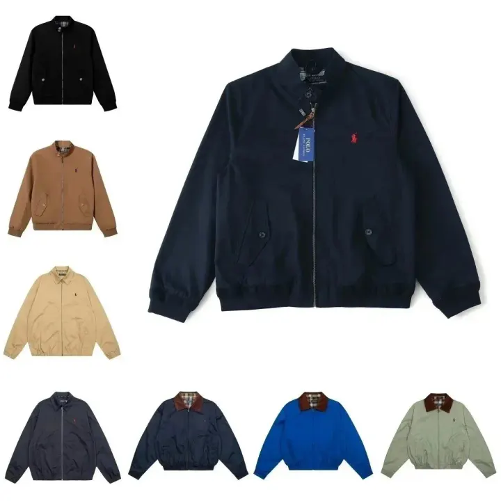 Ralph Lauren Navy Zip-Up Jacket with Stand Collar