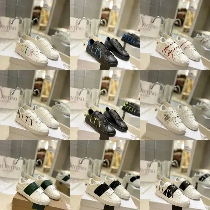 Valentino VLTN Logo Low-Top Sneakers in White and Black