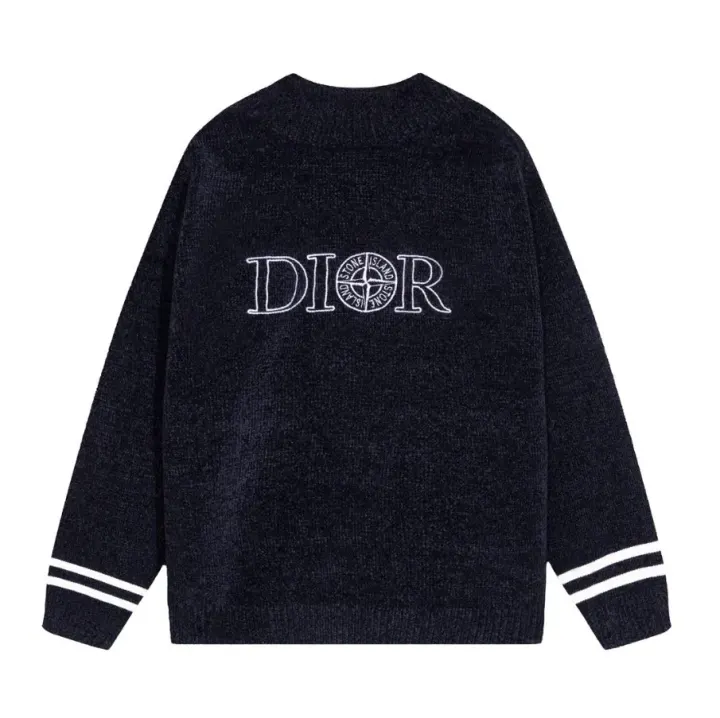 Dior Logo Knit Sweater in Black and Pink