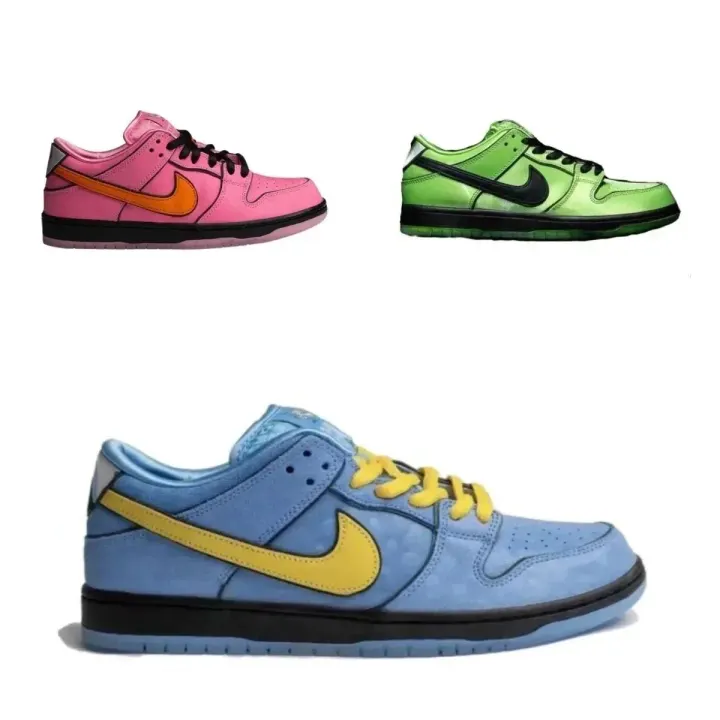 Nike Powerpuff Girls Low Pro QS Sneakers in Blue, Pink & Green