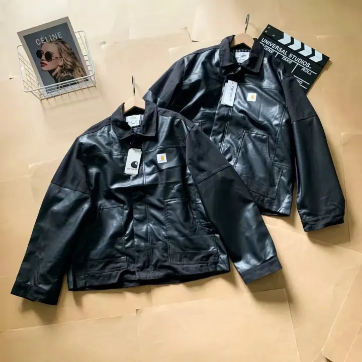 eYe Junya Watanabe MAN x Carhartt Black Panelled Faux Leather Jacket