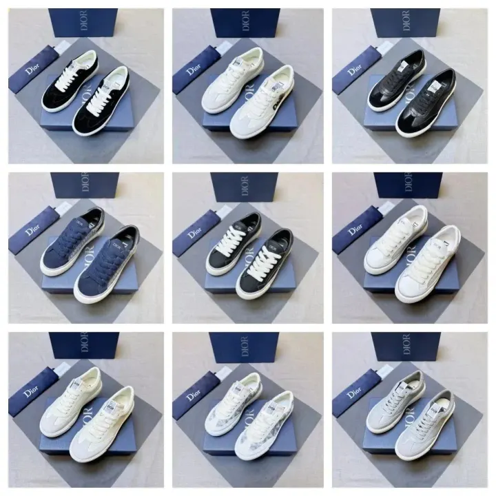 Dior Low-Top Sneakers in Black, White & Navy