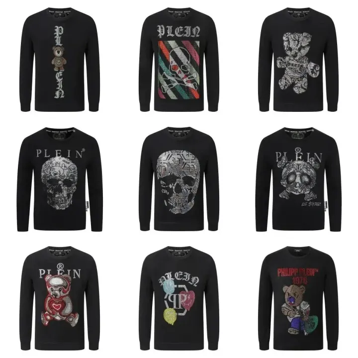 Czarny komplet dresowy Philipp Plein z ozdobnym nadrukiem
