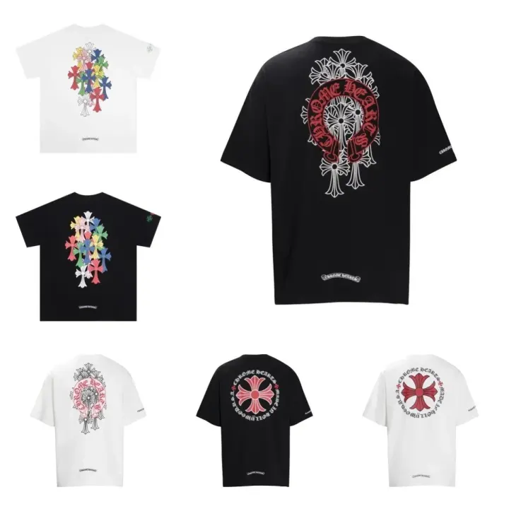 Chrome Hearts Cross Graphic Print T-Shirt in Black and White
