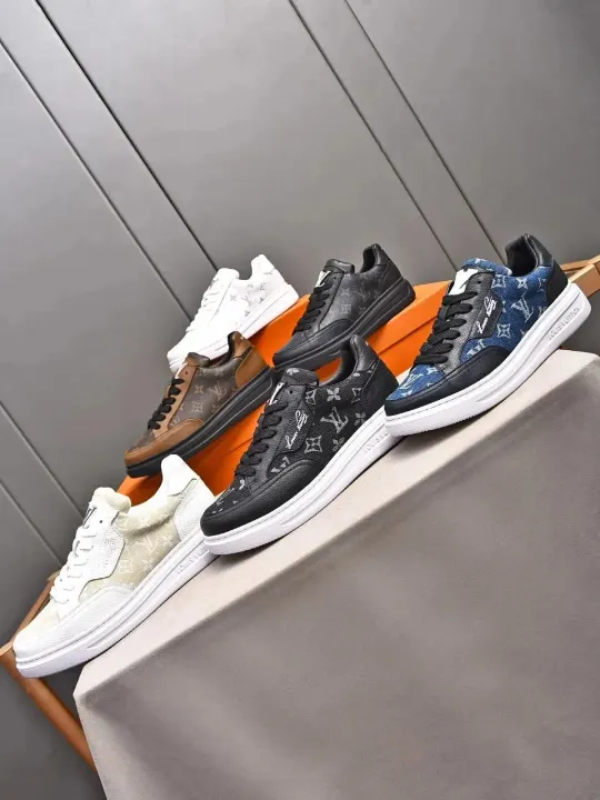 Louis Vuitton Monogram Low Top Sneakers in Blue
