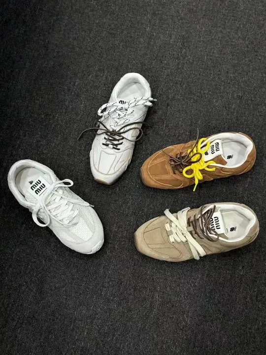 Miu Miu x New Balance 530 SL White Leather Running Shoes