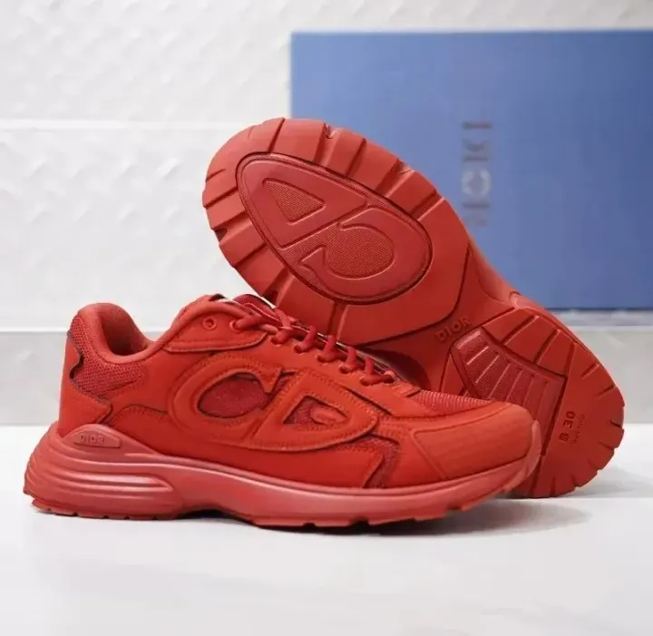 Dior Red Low-Top Sneakers with Chunky Sole