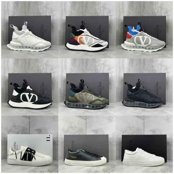 Valentino Color-Block Lifestyle Sneakers in White and Black