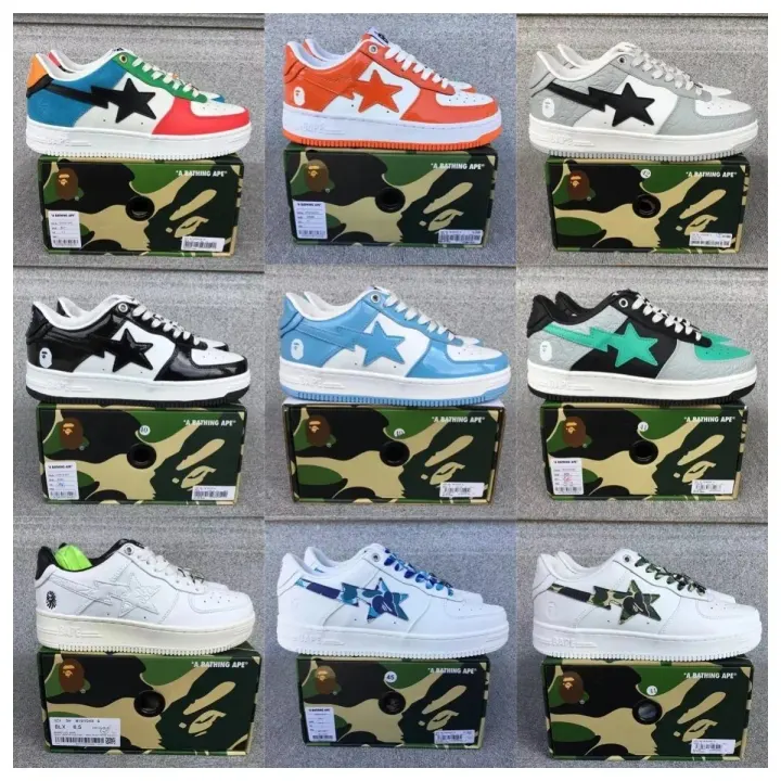 BAPE Low-Top Star Logo Sneakers in Multi-Color