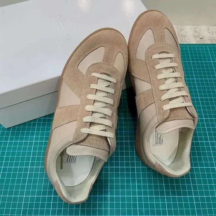 Maison Margiela Beige Suede and Leather Low-Top Sneakers
