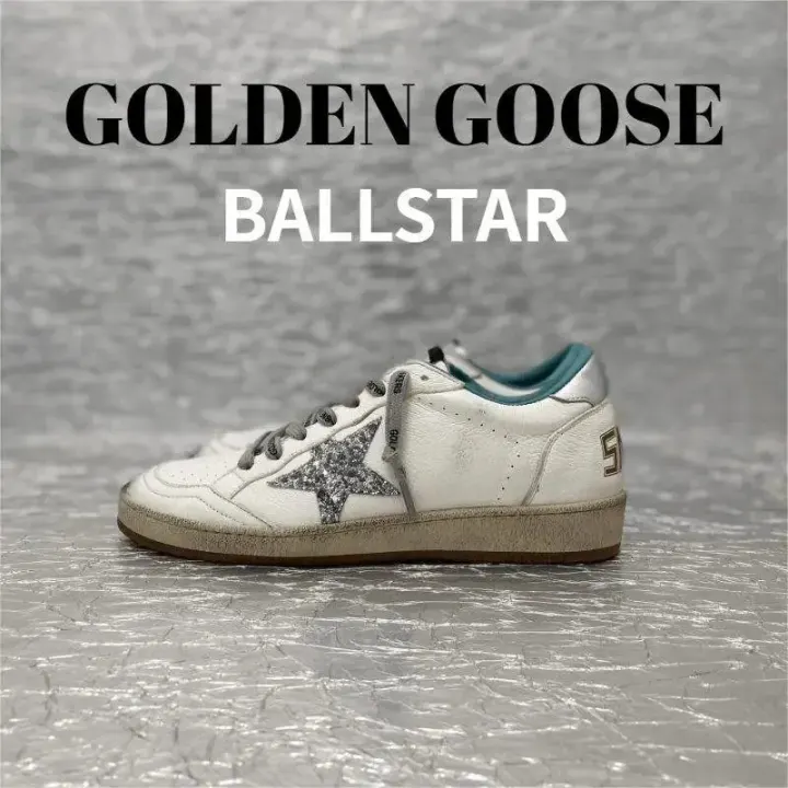 Golden Goose Ballstar White Glitter Star Sneakers