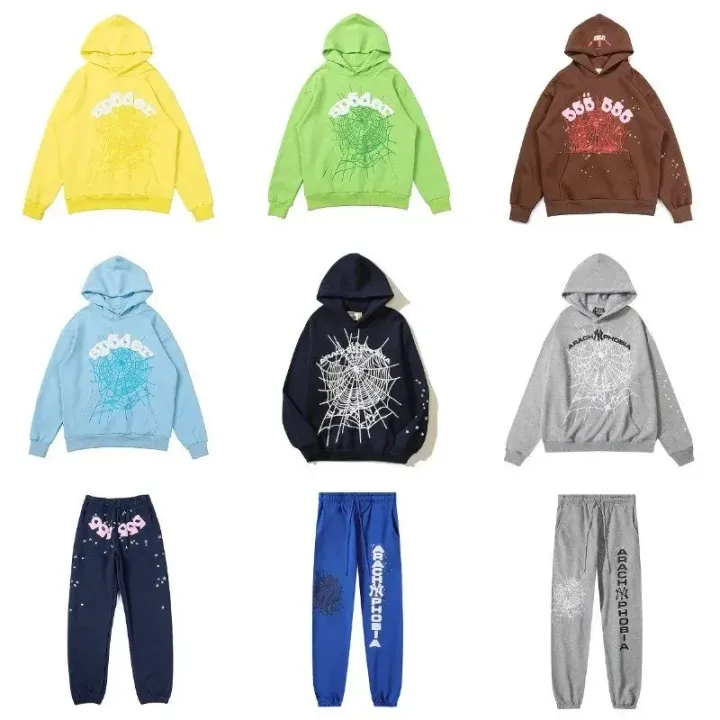 Sp5der Navy Spiderweb Graphic Hoodie