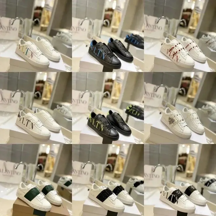 Valentino Low-Top Sneakers with VLTN Logo in White and Black