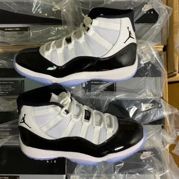 Jordan 11 Retro Sneakers in Black and White Concord Style