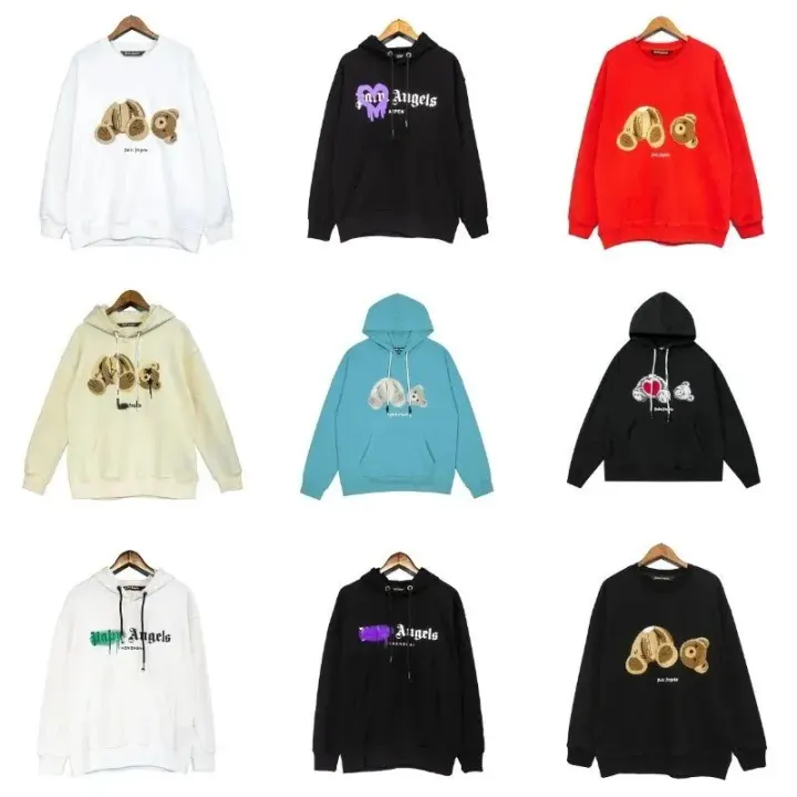 Palm Angels Hoodie with Bear Graphic Print