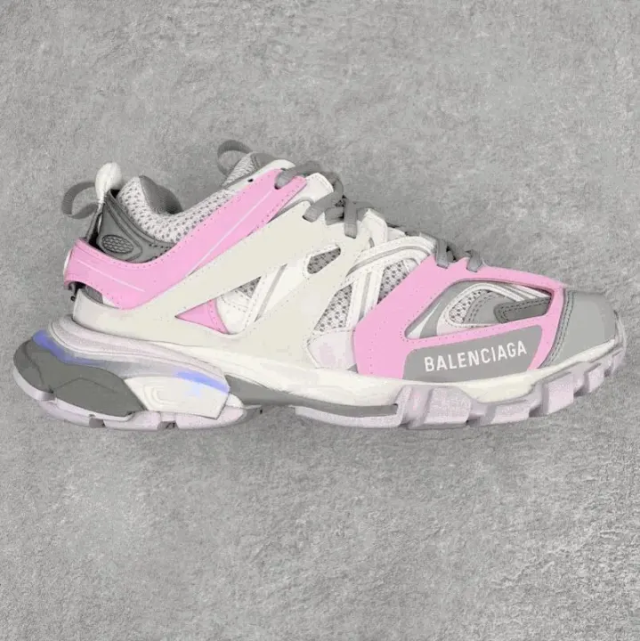 Balenciaga Pink and Grey Track Sneakers
