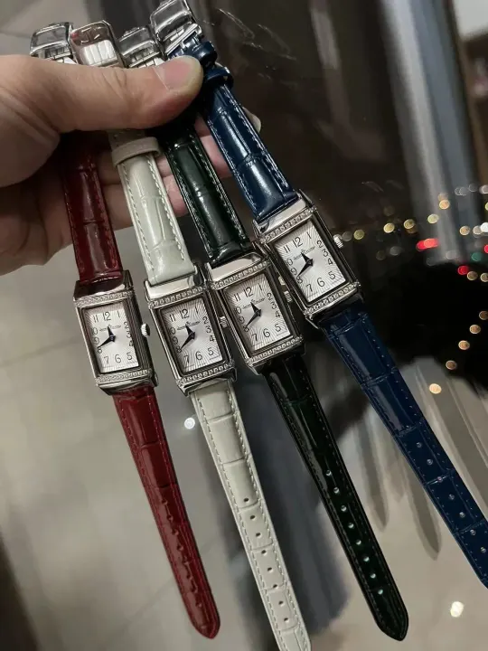 Jaeger-LeCoultre Rectangular Watch with Gem-Set Bezel
