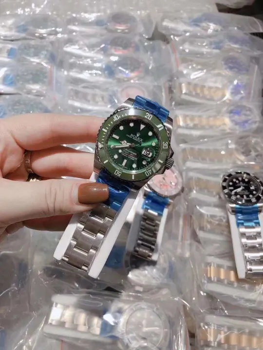 Rolex Submariner Green Dial Stainless Steel Watch with Date