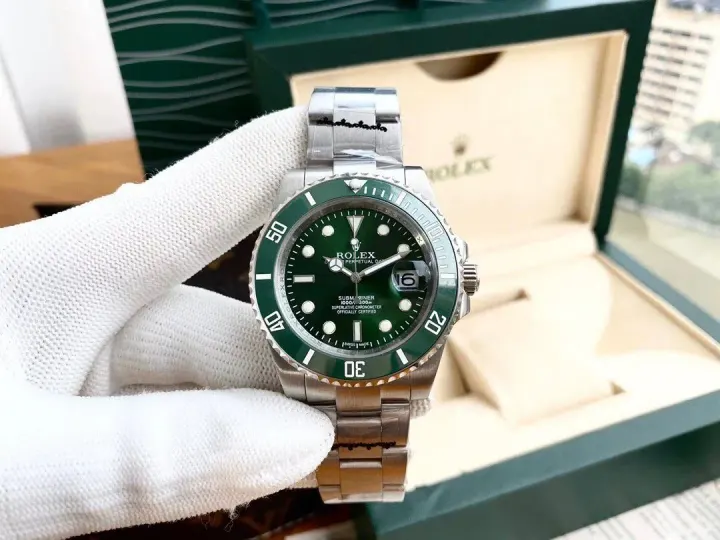 Rolex Submariner Watch with Green Dial and Bezel, 40mm