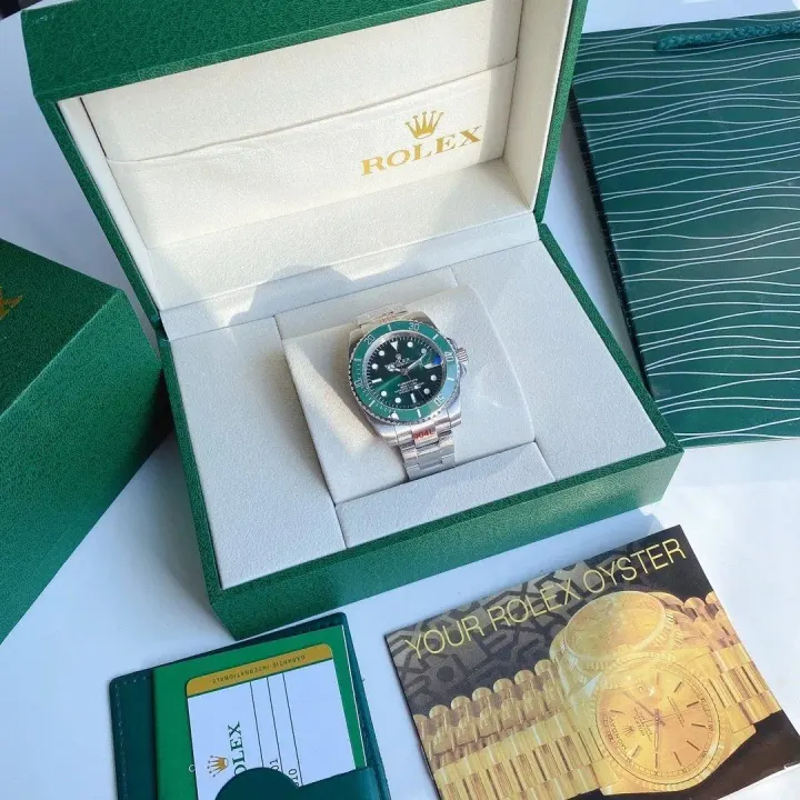 Rolex Submariner Watch with Green Dial and Bezel, 39mm