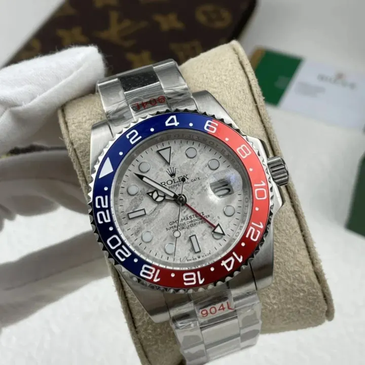 Rolex GMT-Master II Watch with Blue and Red Bezel