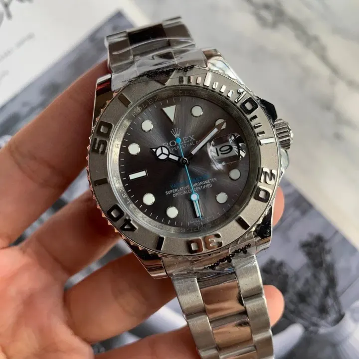 Rolex Yacht-Master Watch with Grey Dial and Steel Bracelet