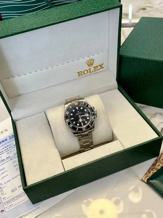 Rolex Submariner Black Dial Silver-Tone Bracelet Watch