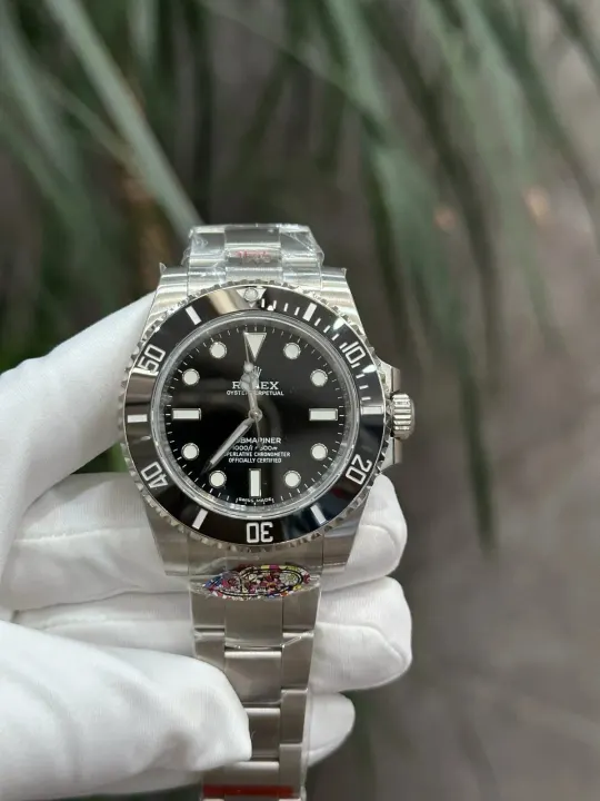 Rolex Submariner Watch with Black Dial and Steel Bracelet