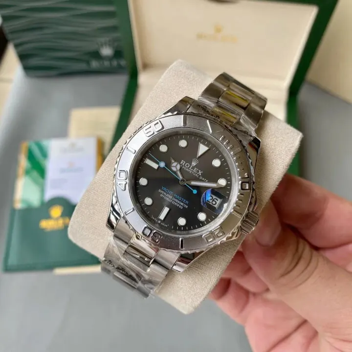 Rolex Yacht-Master Watch with Silver-Tone Bracelet