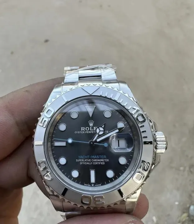 Rolex Yacht-Master Watch with Grey Dial and Steel Bracelet