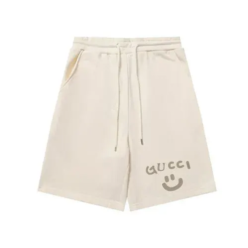 Gucci Cream Graphic-Print Drawstring Shorts