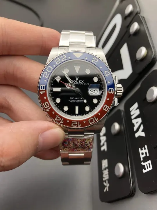Rolex GMT Watch with Blue and Red Bezel