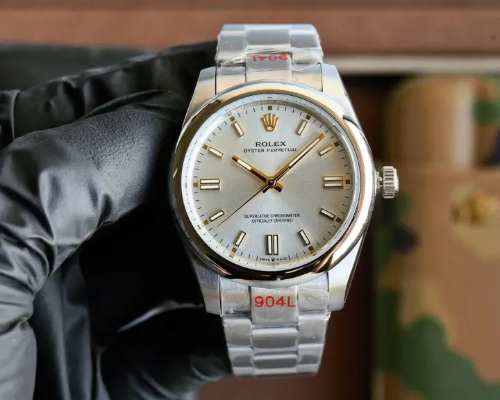 Rolex Silver Dial Steel Bracelet Watch 41mm