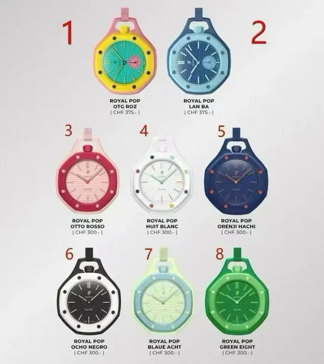 Audemars Piguet Royal Pop bioceramisch achthoekig hangerhorloge