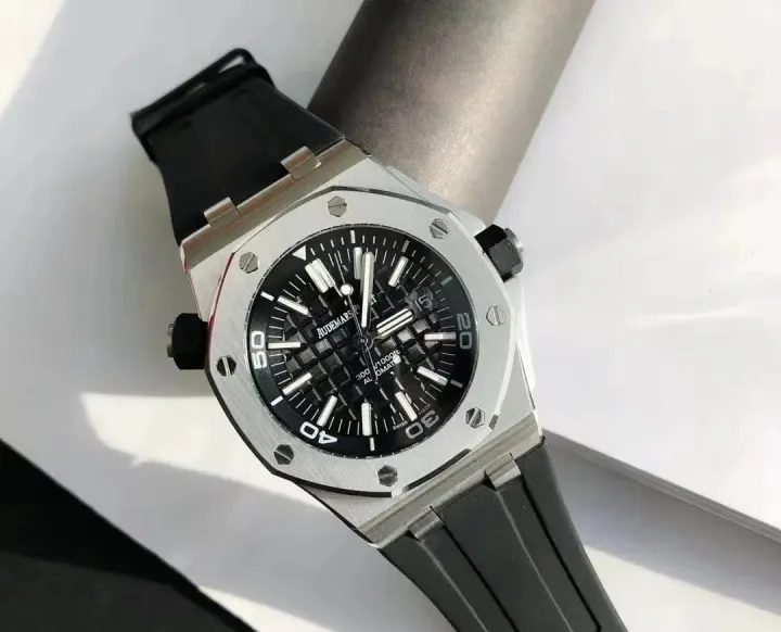Audemars Piguet Royal Oak Offshore Black Dial Rubber Strap Watch