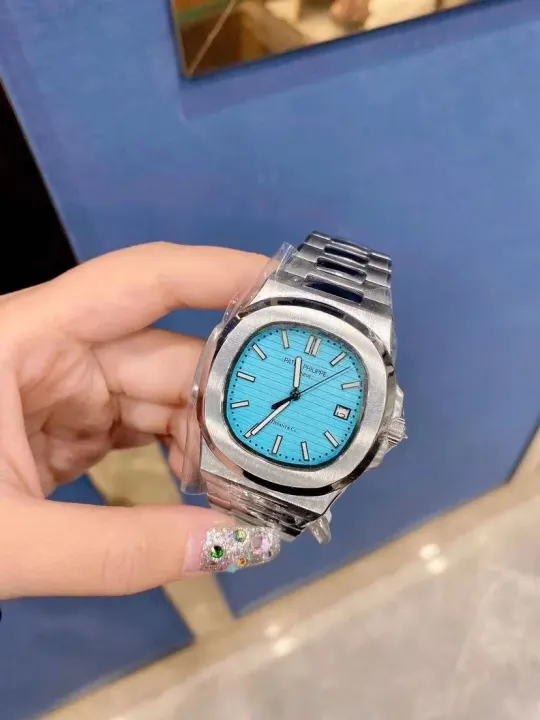 Patek Philippe Light Blue Dial Stainless Steel Automatic Watch