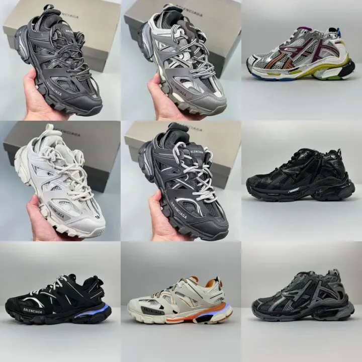 Balenciaga Retro Chunky Athletic Sneakers in Black/Grey