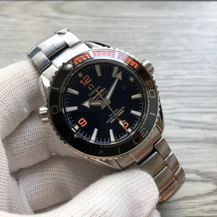 Omega Seamaster Planet Ocean Black and Orange Bezel Watch
