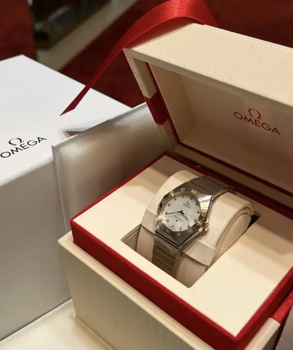 Omega Constellation Silver Watch with Mother-of-Pearl Dial