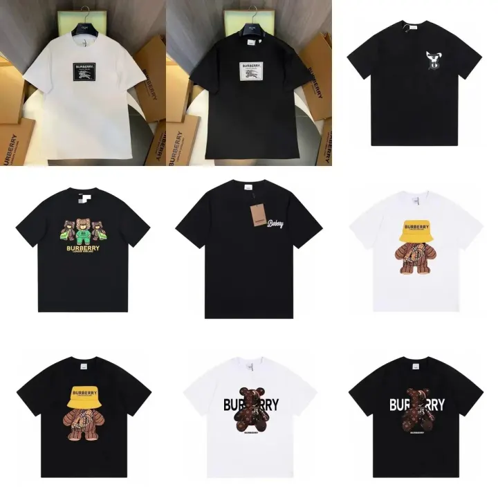 Burberry T-Shirt mit grafischem Logo in Schwarz und Weiß