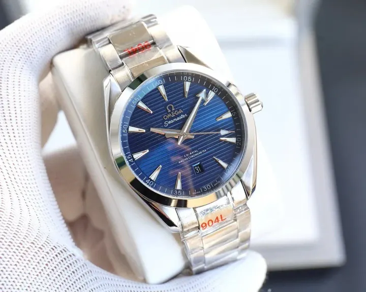 Omega Seamaster Watch with Blue Dial and Steel Bracelet