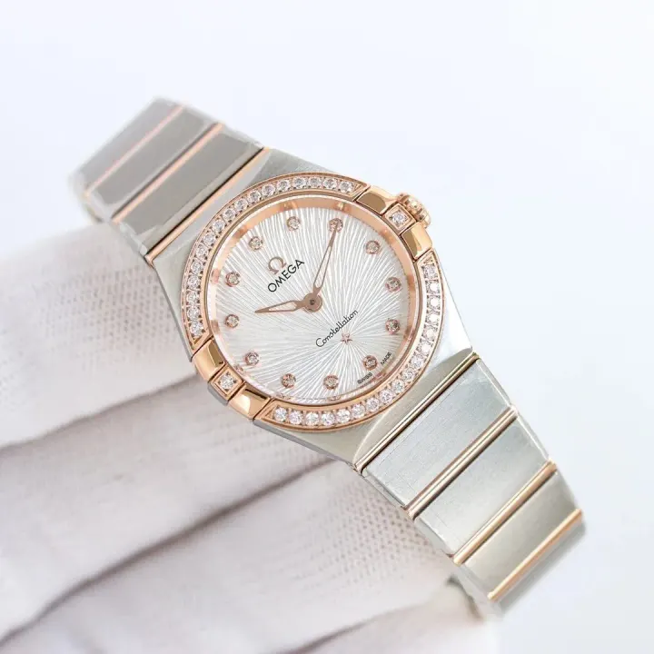 Omega Constellation Two-Tone Stone-Set 28mm Watch
