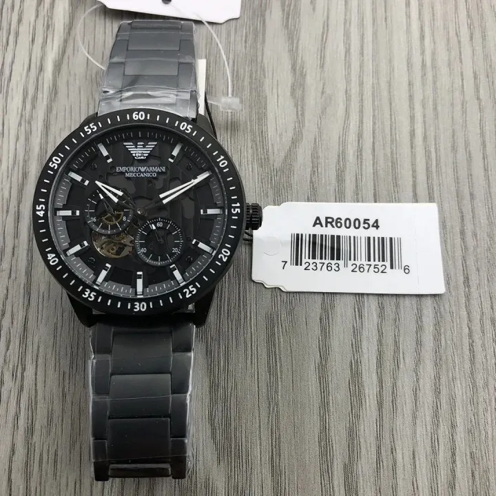 Armani Meccanico AR60054 mechanisch horloge met zwarte camouflage wijzerplaat
