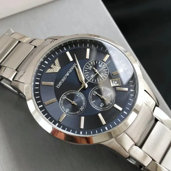 Armani Chronograph Watch with Blue Dial
