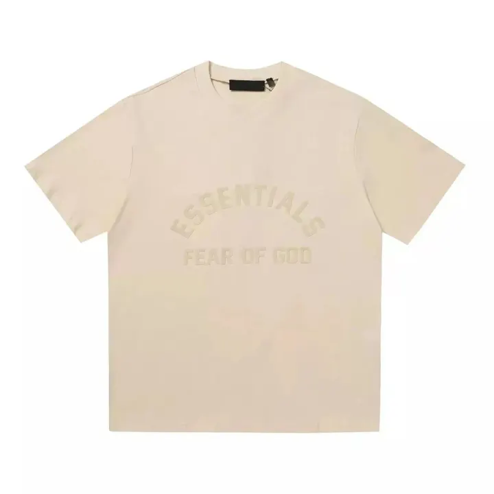 Fear of God Beige Essentials Embossed Logo T-Shirt