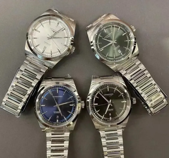 Longines Conquest Automatic Watch with Steel Bracelet and Dial Colors