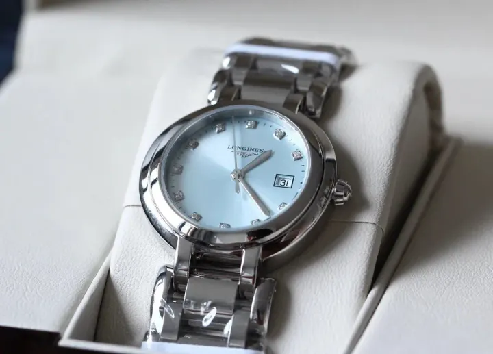 Longines Light Blue Dial Silver-Tone Bracelet Watch